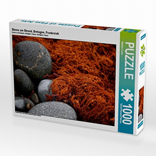 CALVENDO Puzzle Steine am Strand, Bretagne, Frankreich | 1000 Teile Lege-Größe 64 x 48 cm Foto-Puzzle für glückliche Stunden