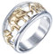 PAURO Herren Edelstahl goldene überzogene Elefant Ring Tierschmucksache Größe 57