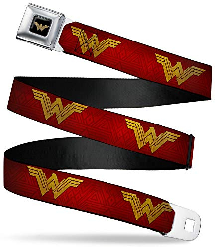 Buckle-Down Herren Sicherheitsgurt Wonder Woman Kids, Icon Red/Golds, 2,5 cm breit, 50,8 - 91,4 cm, mehrfarbig, 4 cm Breit-81/132 cm Länge