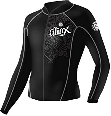 PAWHITS Wetsuit Top 2mm Long Sleeve Neoprene Wetsuit Jacket for Men Women, Black, XXL