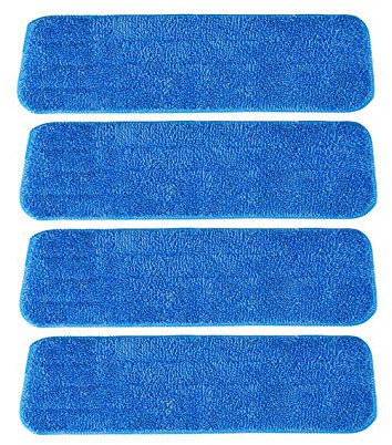 Ximoon 4 Pack- 18 Microfiber Spray Mop Cleaning Pad Refills Replacement Heads for 15 to 18 Inch Bona, Libman, O-Cedar Floor Care System -