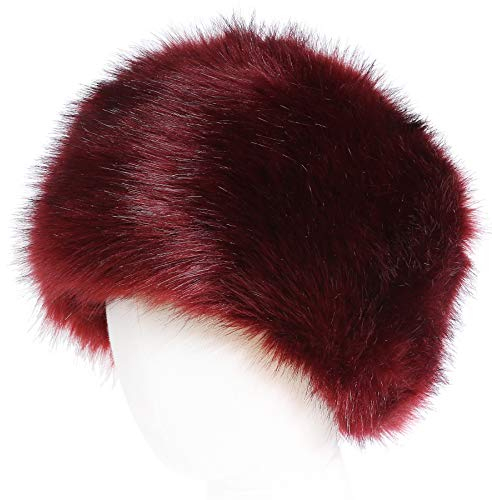 Soul Young Damen Fellmütze Pelzmütze Wintermütze Faux Fuchs Warm Weich Pelz mütze(Rot)