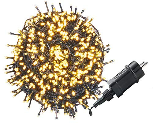 NAIZY Led Lichterkette, 80m 800 LED Lichter Mit IP44 Wasserdicht und 8 Modi für Innen, Außen, Weihnachten, Party, Hochzeit, DIY - Warmweiß