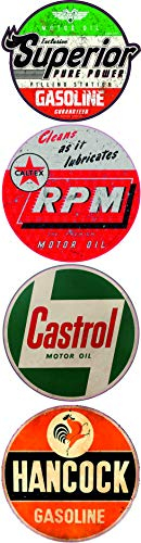 24/7stickers #632 / 4X Aufkleber Vintage Öl Breite je ca. 8 cm Oil Tuning Hotrod Retro Oldtimer Racing Rennsport Rallye V8 Ratte Rat Rod