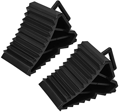 Haofy 2 Cunei Ruote, Cunei per Pneumatici con Impugnatura Blocco Antiscivolo per Auto Tappo Antiscivolo Blocco Ruota Supporto per Pneumatici Supporto per Mantenere le Auto in Posizione