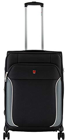 Traveller PROnature Stoffkoffer aus 100% recyceltem PET - 65 x 44 x 28 cm – 52L Koffer - 4 Rollen Reisekoffer mit TSA Zahlenschloss, Schwarz