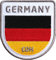 2 x Germany Patch 58 x 62 mm hochwertig gestickt/Aufbügler Aufnäher Flicken zum bügeln nähen auf Kleidung Cap Rucksack/Deutschland Flagge Fahne Wappen Reiseführer Europa deutsch