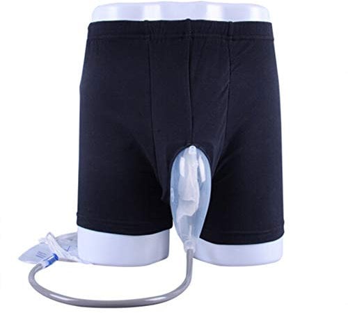 XJZHANG Tragbare Urinbeutel Inkontinenzhose für Männer, Urin Auslaufsicheres Bein Silica Gel Urinal Katheter Urinbeutelhalter Sammlungstasche