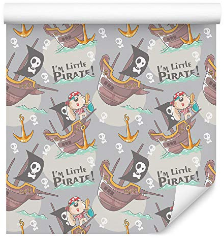 Muralo Tapete 10m Rolle Vlies Tapete Ozean Meer Wasser Schiffe Anker Piraten Vliestapete 1000 x 53cm Wand Tapete Wohnzimmer Kinderzimmer Moderne Wanddeko Wand Dekoration