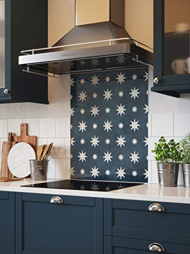 House Beautiful Jasper Indigo Glass Kitchen Splashback 900mm x 750mm