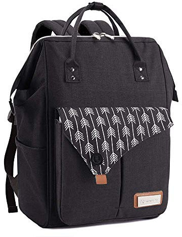 Lekebaby Nappy Changing Backpack Changing Bag with Changing Mat, Black