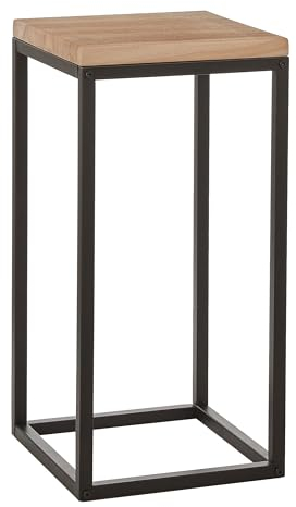 MICA Decorations Oskar Beistelltisch – 30 x B30 x H62 cm – Holz/Metall – Schwarz
