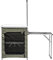 Muebles de Cocina para Camping Mesa De Cocina Plegable Portátil para Exteriores, Estación De Cocina Plegable Camp con Parabrisas Y Poste De Luz, Gabinete De Almacenamiento para Picnics De Viaje