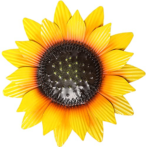 Hotop 12 Inch Metal Flower Wall Decor Large Flower Fall Outdoor Decorations Layered Floral Hanging for Bathroom Lawn Courtyard Halloween Decor Lovely Style