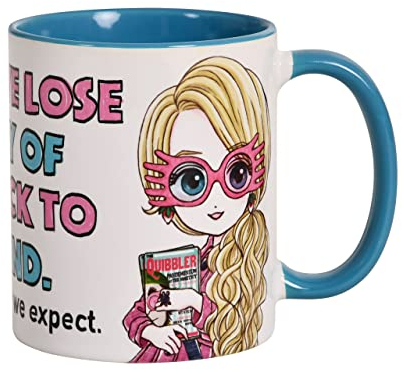 Elbenwald Harry Potter Tasse mit Luna The Things We Lose Come Back Rundumdruck im Comic Design 320 ml Keramik weiß