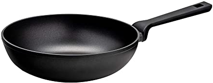 KHG Greenline Wok 28 cm Durchmesser, 3 Liter Volumen | Nachhaltig aus 100% recycelten Aluminium, ILAG Antihaftbeschichtung, Griff aus natürlichen Rohstoffen, induktionsgeeignet