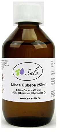 Sala Litsea Cubeba ätherisches Öl naturrein 250 ml Glasflasche