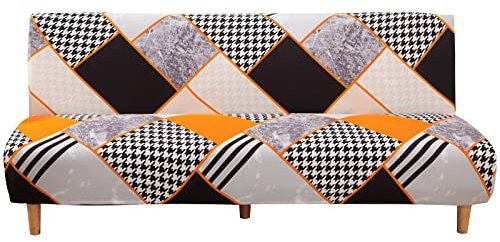 ele ELEOPTION Moderner Druck Sofabezug 3 Sitzer Ohne Armlehne Stretch Couch überzug Armlose Sofabettüberzug für Faltbares Schlafsofa Ohne Armlehnen, 180-210 cm (Stil 10)