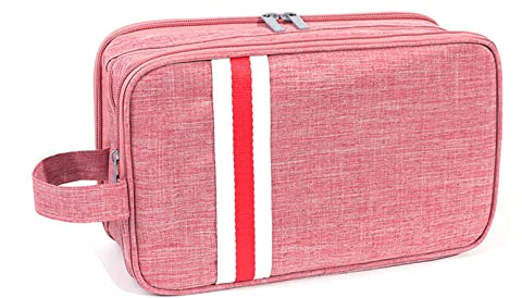 Kulturtasche Frauen, Kememo Große Reise Kulturbeutel tragbare Wasserdicht Waschtasche Kosmetiktasche zum Aufhängen, Rot