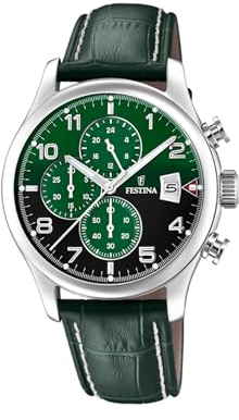 Festina Herren Analog Quarz Uhr mit Leder Armband F20375/8