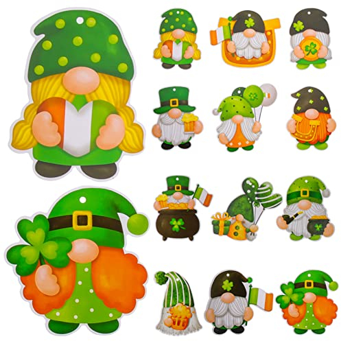 Angoily 36st St. Patricks Day Gnom Dekorationen Patrick Gnom Ornament Patrick GNOME Dekor Zum Aufhängen Hängender Wichtel-anhänger Kleeblattzwerg Holz Gnom-Ornament Papier Irland Hölzern