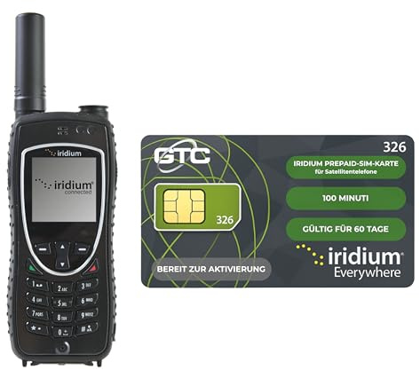 OSAT Iridium Extreme Satellitentelefon + 100 Minuten Prepaid-SIM | Gültigkeit 60 Tage | Robustes wasserdichtes Telefon mit GPS | Weltweite Sprach- und SMS-Abdeckung für Fernkommunikation und Notfälle