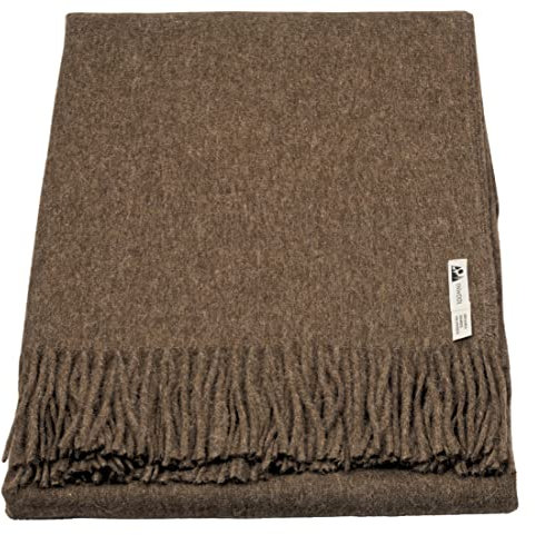 Wolldecke aus Peruanischer Alpaka und Wolle - Classic Schokobraun