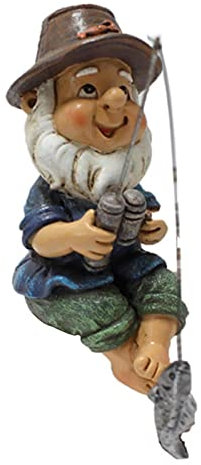 pologmase Fishing Statue, Fisherman Garden Outdoor Figurine, Fishing Garden Statue Garden Figurine Dwarf Sculpture Resin Ornament for Lawn Yard
