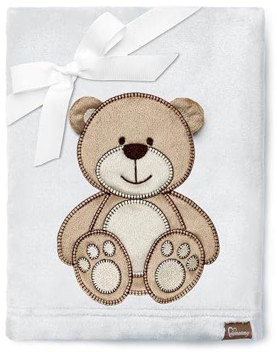 Be Mammy Warme Kuscheldecke Babydecke Blanket Baby Geschenk BE20-168 (Hellgrau - Bär)