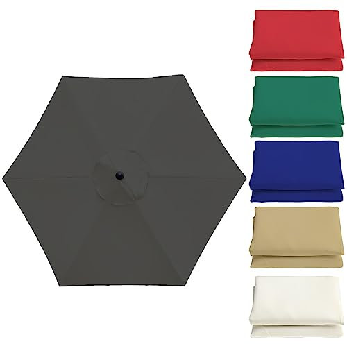 Housse De Rechange Pour Parasol À 6 Baleines/8 Baleines,Toile De Rechange Pour Parasol D'extérieur De 3.0m, Tissu De Rechange Pour Parasol De Jardin(auvent Uniquement)(Couleur:Grise,Taille:300cm 8-Rib