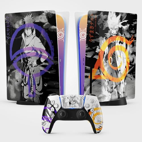 Pegatina Hokage PS5, Pegatina Manga Playstation 5, Consola y Mando, Edición Disco Estándar, Skin Hokage PS5 (1 Mando)