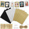 Kornerain 6 Zoll 20Pcs Papier Fotorahmen, Fotogirlande, Bilderrahmen Mit Klammern und Leine, Fotos Aufhängen Set, DIY Mini Bilderrahmen, 20 Fotos Aufhängen, 2 Hanfseile, 5 Nahtlose Nägel