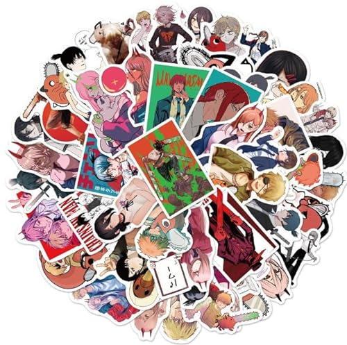 Dingfeng 100 Pcs Cool Laptop Anime Stickers, Personalised Stickers Skateboard Stickers, Aesthetic Stickers for Adults, Mixed Comics Anime Stickers, Stickers for Guitar Suitcase and Car