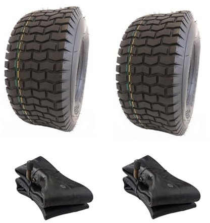 2x Schlauch + 2x 11x4.00-4 Profil S2101 Rasenmäherreifen mit Schläuche Reifen für Rasentraktor Aufsitzmäher Rasenmäher Rasenreifen in der Größe 11 x 4.00-4 11 x 4-4 Narubb 11x4-4