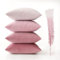 MIULEE Samt Kissenbezug Kissenhülle 4er Set Sofakissen Samtkissen Dekorative Dekokissen Couchkissen Zierkissen Deko Farbverlauf Bezug Sofakissenbezug für Wohnzimmer Kinder 45x45cm Rosa Serie Serie
