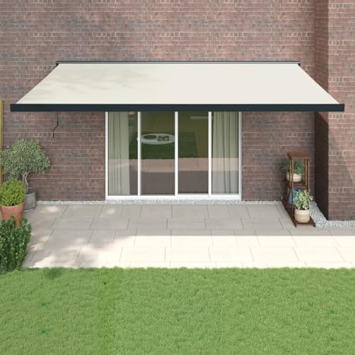 Home Outdoor Otros- Toldo retráctil crema 5x3 m tela y aluminio