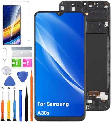 HLYGZX Pantalla de repuesto para Samsung Galaxy A30s LCD TFT A307F A307FN A307G pantalla LCD táctil digitalizador kit de piezas de reparación (sin huellas dactilares, negro con marco)