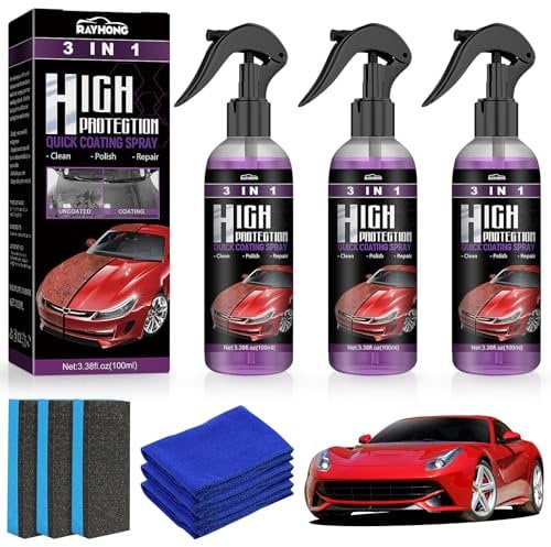 Obidodi High Protection 3in1 Spray, 300 ml Nano 3 in 1 AutoBeschichtungsspray, Neues Verbessertes Car Coating Spray, Auto Politur für Schutz vor Korrosion, Kratzern, Wasserabweisendes