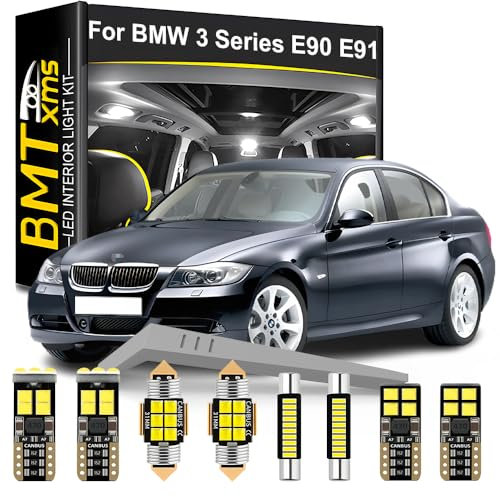 BMT xms 21pz Kit luci interne a LED di ricambio per BMW 3 Series E90 E91 Sedan Wagon Touring 2005-2013, 6000K Bianco brillante