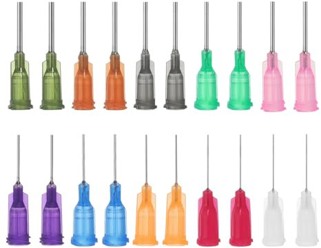 PATIKIL Blunt Tip Dispensing Needles Different Gauge, 20 Pcs 0.51 Inch Industrial Liquid Dispenser Needle with Lure Lock for Refilling Liquid Ink Adhesive Glue, Multicolored