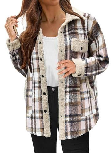 Chemise À Carreaux En Flanelle Pour Femme Veste Avec Capuche Blouse Chaud Hiver Manteau À Boutons Chemise Bûcheron Carreaux Surchemise Manches Longues Surdimensionnée Vintage Casual Chemisier