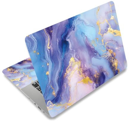 PLIGREAT Lila Marmor Kunst Laptop Haut Aufkleber Universal Vinyl Notebook Dekoratives DIY Aquarell Schutz Abdeckung Aufkleber für 12 13 13,3 14 15 Zoll Laptop Netbook PC