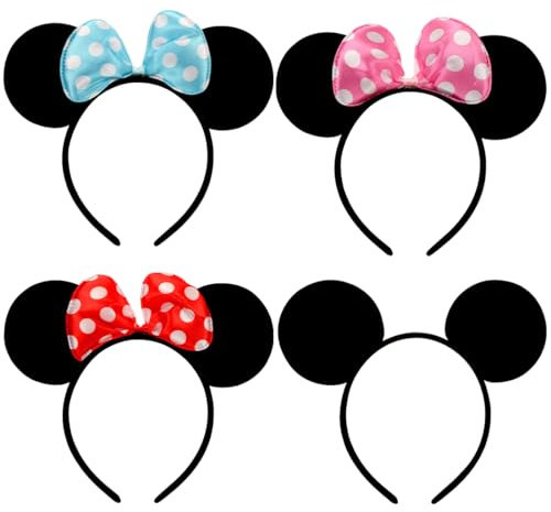 Maus Ohr Stirnband, 4 Stück Mause Ohren, Kinder-Haarbänder, Kindergeschenke Karneval, Für Cosplay, Party Sammeln, Weihnachten, Neujahr, Geburtstagsfeier