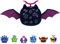 Blox Code Fruit Plush Fruit Code Figur Niedlich Plüschpuppe Quadratisches Plüsch Kissen Blox Code Fruit Party Deko Doll (Black)