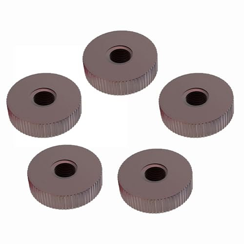 5PCS M5 16mm Durchmesser 7mm Dicke 0.8mm Steigung Farbige Aluminiumlegierung Dekorative Handgeschraubte Mutter,Bronze