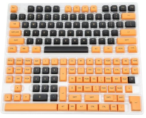QPSJXN ROTE UND Schwarz Double Shot PBT KeyCap Set 150K CSA -Profil MX -Stil mechanische Schalter(Black Orange)