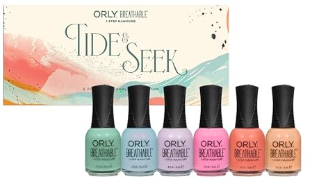 ORLY Breathable Tide & Seek 6er Set – Nagellack & Pflege in 1, atmungsaktiv, vegan & 13-free, milchige Jelly-Creme Farben, stärkt Nägel mit Arganöl, Vitamin B5 & C, kein Base & Top Coat nötig