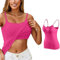 Canotta con Reggiseno Incorporato Senza Ferretto Canottiera Donna Contenitiva Modellante Snellente Imbottito Canotte Microfibra Spalla Stretta Gilet Sottile Tank Top Sport Senza Maniche Tinta (M)
