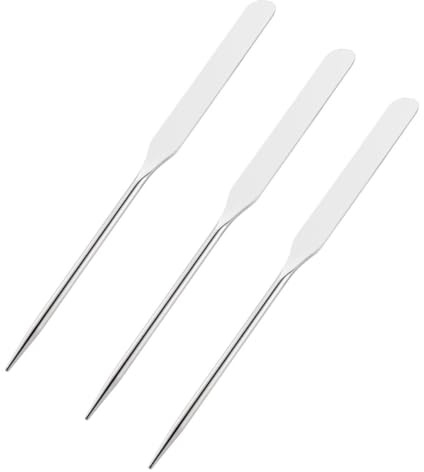 CALLARON Kosmetik Mischset mit Glatter Oberfläche 3 Stück aus Edelstahl Make Up Spatel und Rührstab zum Mischen von Nagellack für Professionelle Schönheitspflege