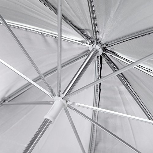 Aramox Fotografie Regenschirm, 33in Studio Photo Strobe Blitzlicht Reflektor Schwarz Silber Regenschirm, Leicht zu Montieren, Leicht und für Alle Level -Fotografen mit Maximalem Licht